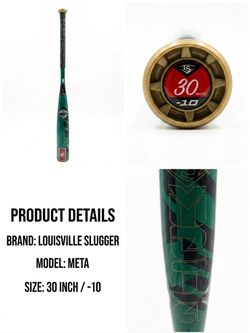 New Louisville Slugger META 30" / 20 oz (-10) Youth Baseball Bat
