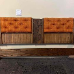 Paul Evans Style Brutalist Mid-Century Modern Headboard
