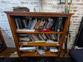 Wooden Bookshelf with Four Shelves