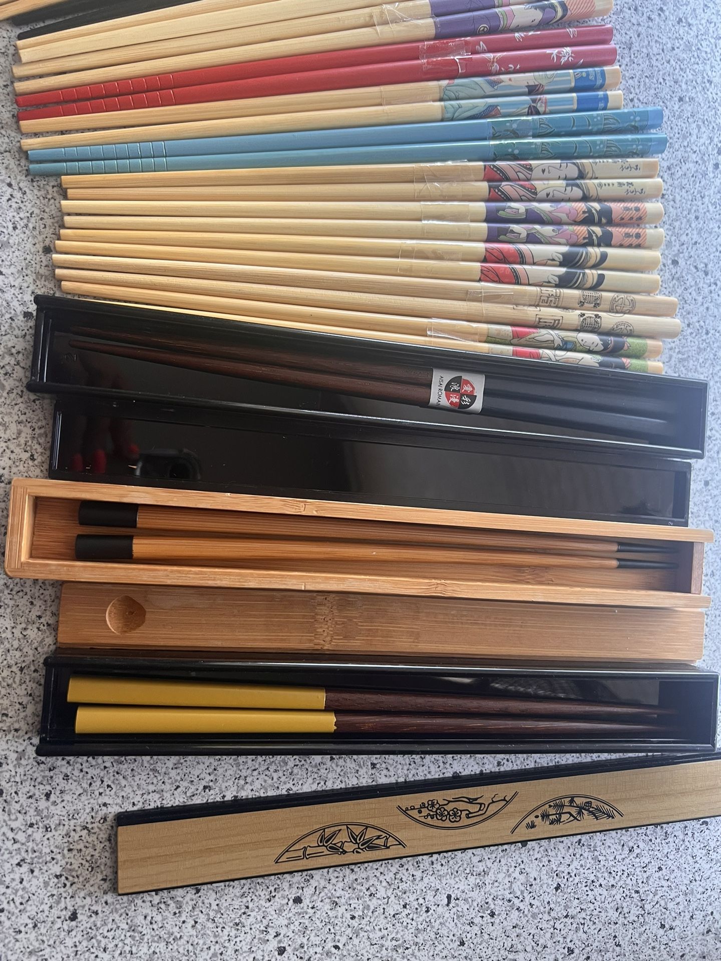Lot of New Japanese Lady Natural Bamboo Chinese Chopsticks Chop Sticks Set