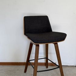 Solid Wood And Metal Bar Stool
