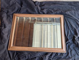 Rectangular Wall Mirror with Wood Frame
