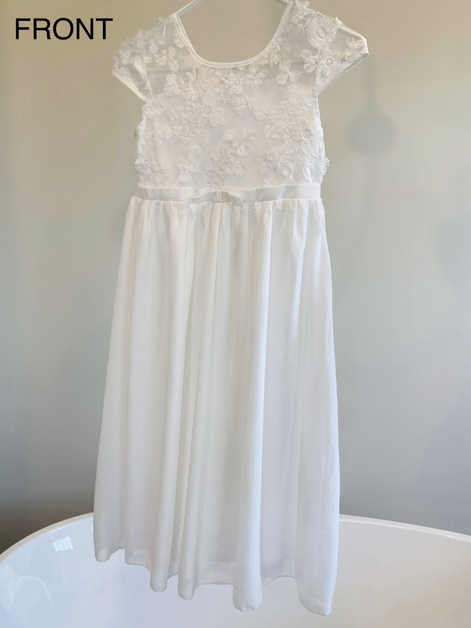 Girls’ White Baptism Or First Communion Dress sz 8