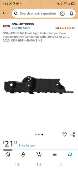 NA MOTORING Front Right Outer Bumper Cover Support Bracket Compatible with Chevy sonic 2012-2020