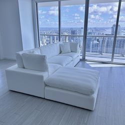 New White Sectional Cloud Couch Sofa