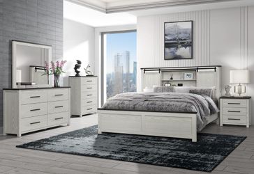 Elegant & Modern 5pc Bedroom Set with Built-In Speakers, LED Lights & Storage