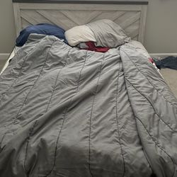 Queen Mattress +bed frame + headboard bundle (not assembled )