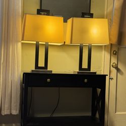 2 Ethan Allen Stafford Bronze Table Lamps