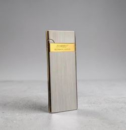 Slim Metal Lighter Gold  | Refillable Windproof Design | New In Box