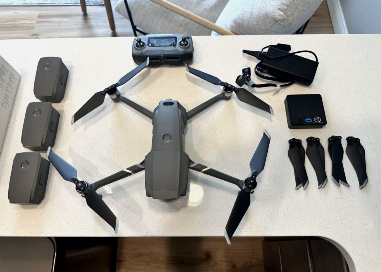 DJI Mavic 2 Pro 4K Camera Drone with Controller, 4 Batteries, Charger & Lenses