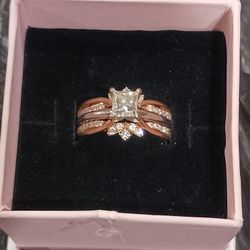 1kt Diamond Engagement Ring w Half kt Enhancer