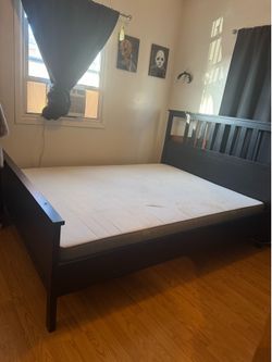 Queen memory mattress and frame