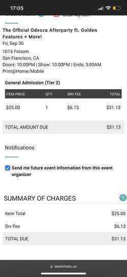 2 tix to Official ODESZA Afterparty this Friday 9/30!  Thumbnail