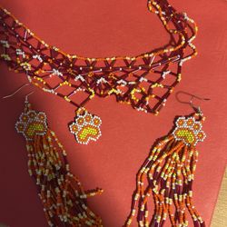 Bear Claw Necklace And Earrings Set