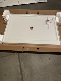 Sterling Guard+ 48 x 34 Alcove Shower Pan Base with Center Drain in White 