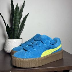 Women’s Puma Fenty Creeper Sneakers Blue Yellow Size 8
