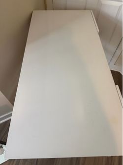 Modern High-Gloss White Desk with Chrome X-Legs