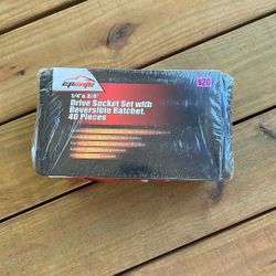 1/4” & 3/8” Drive Socket Set With Reversible Ratchet 40pieces 