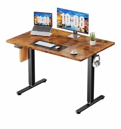 New 40” rustic brown wood electric standing desk