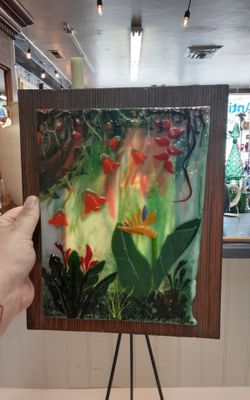 Floral 3-D Stained Glass Picture- Located in Shelton