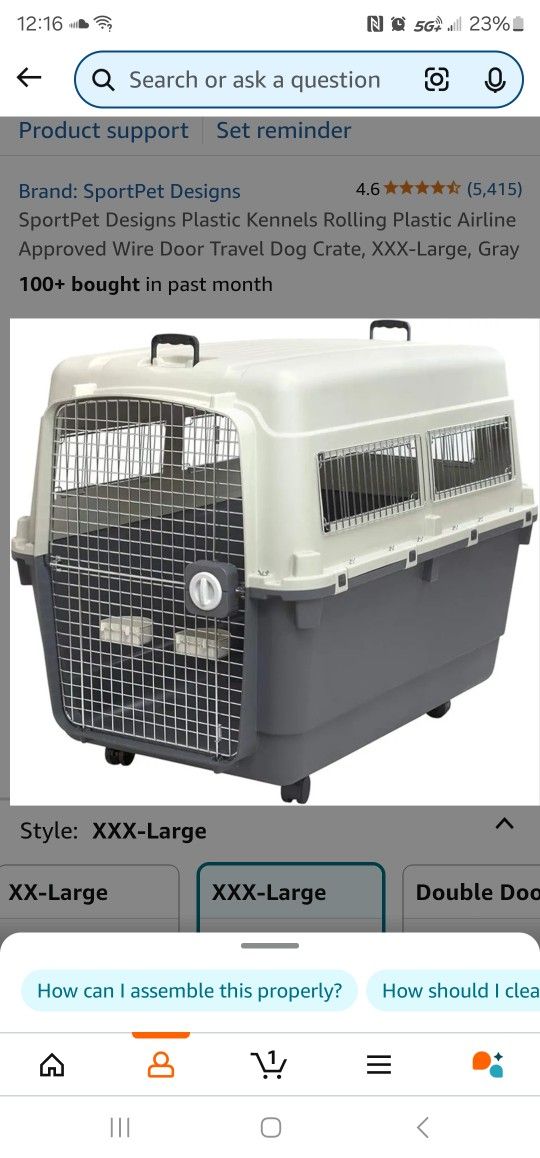 Large dog crate x2