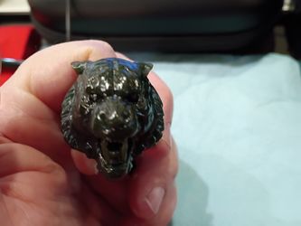 Beautiful green lion head jade jadeite Ring, size 13.