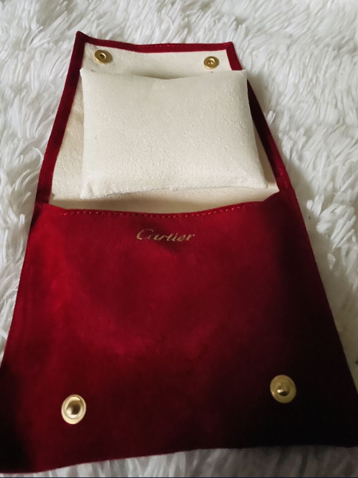 Genuine Cartier Red Suede Pouch 