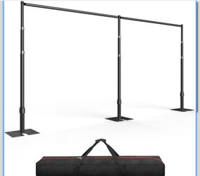 EMART 12 x 20 ft Heavy-Duty Backdrop Stand, Adjustable Pipe and Drape Photo Backdrop Support Kit, Metal Frame with Flat Base for Wedding and Birthday 