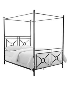 FS: Black metal queen canopy bed (no mattress)