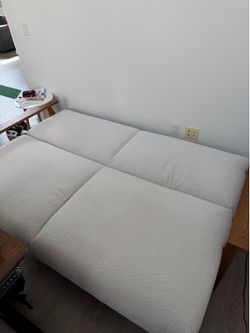 West Elm Jannick Sleeper Futon - Bouclé White - Excellent Condition
