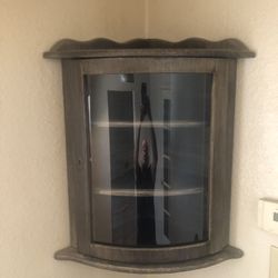 Antique CornerShelf Unit  With Rounded Glass Two Shelves! 