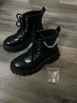 Black thick platform boots