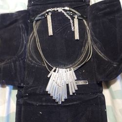Silver Necklace And Earrings