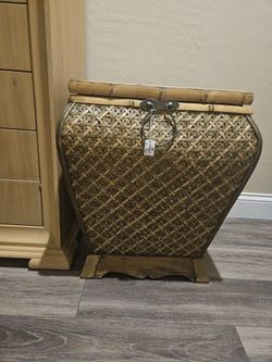 Wooden Weave Storage Basket or Laundry Hamper