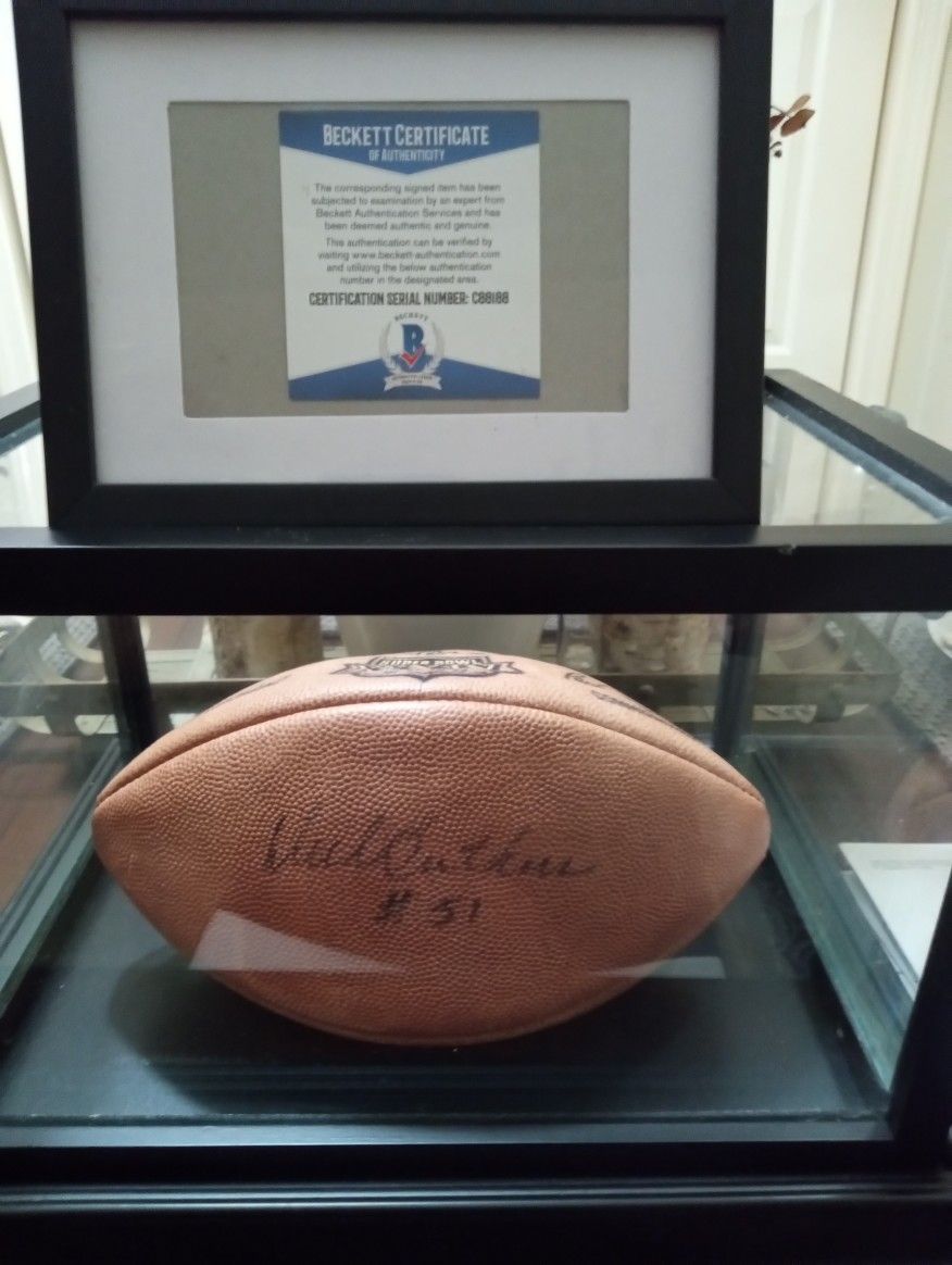 Eric Dickerson Signed Football In Display Case With Beckett C O A