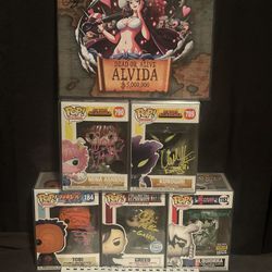 Funko Pop Autographed Anime Bundle W auto Print