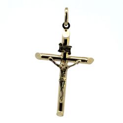 Men’s Woman’s 10k Yellow Gold Inri Cross Crucifix Pendant For Necklace 1.5” Inch GP3126809