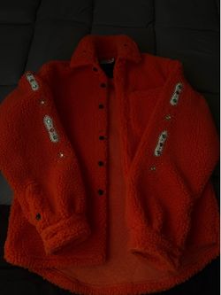 Orange flannel with stones !