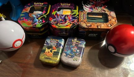 Empty pokemon card tins storage boxes organizers