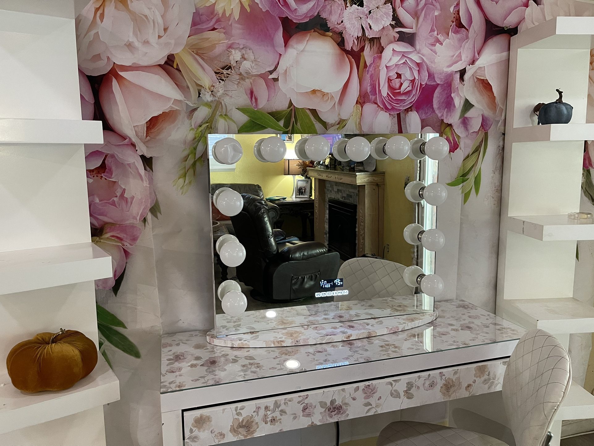 Impressions Vanity Mirror With IKEA Desk ! Chair Included