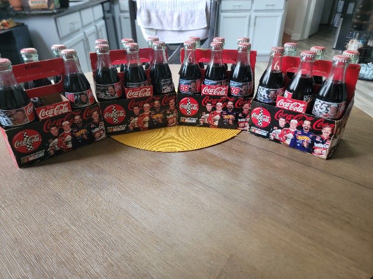 4- 1996 Nascar Coca-Cola 6 Pack 8oz Bottles