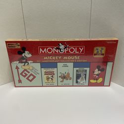 Disney Monopoly Mickey Mouse 75th Anniversary Collector’s Edition 2004 Sealed