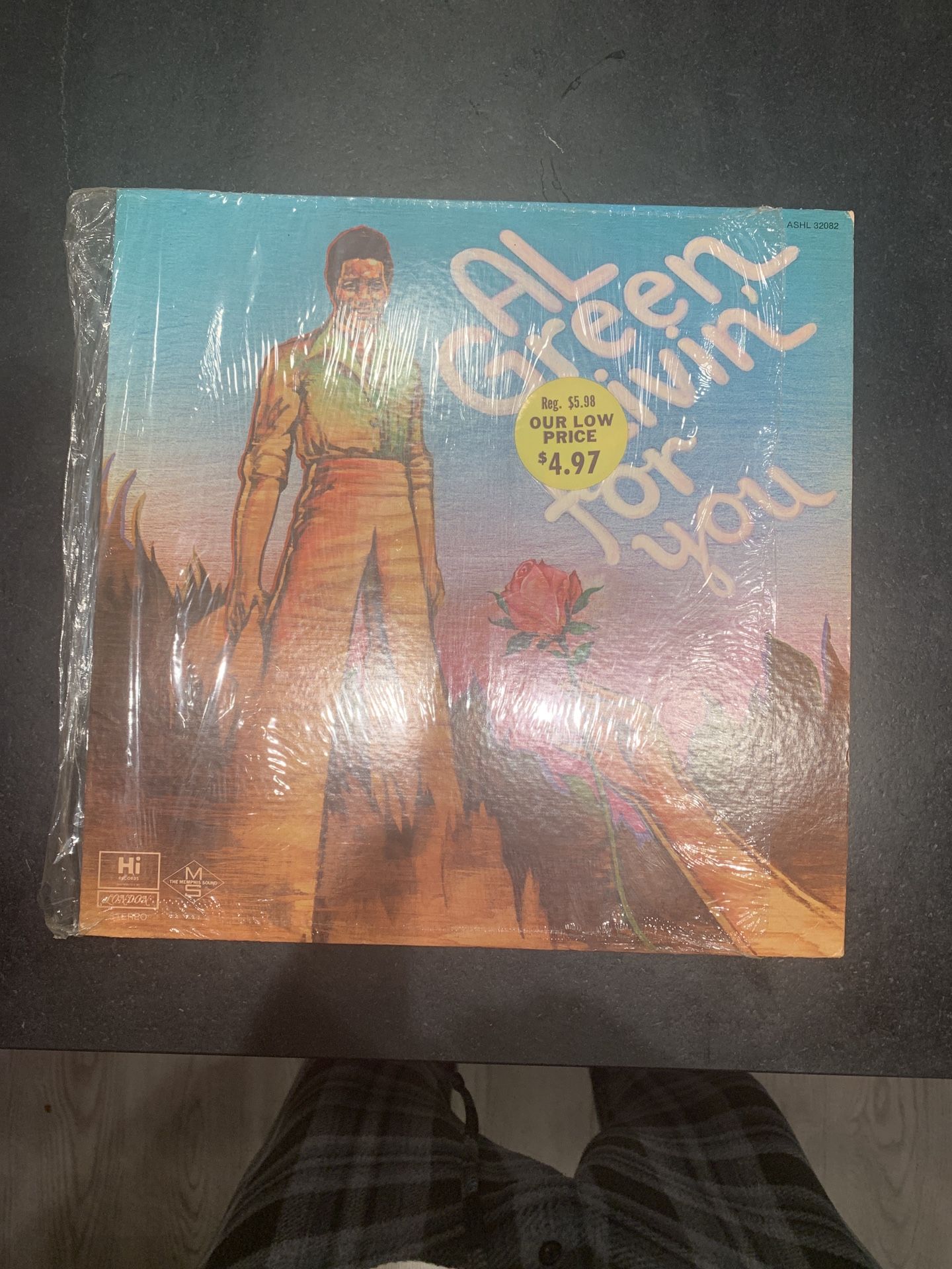 Al Green “Livin’ for You” Vinyl LP Hi Records ASHL 32082 VG+ w/ Shrink Soul Classic