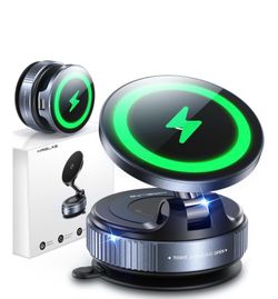 MRGLAS MagSafe Car Mount Charger With 15W Fast Wireless Charging