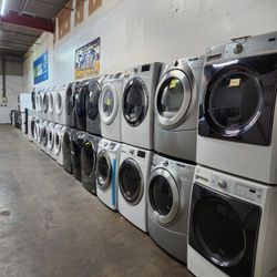 SAMSUNG SET STEAM WASHER AND GAS DRYER ⛽️ 