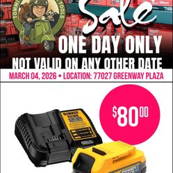 ONE DAY ONLY: DeWALT 20V MAX POWERSTACK™ 1.7Ah Battery & Charger Kit