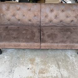 Faux Suede Leather Futon