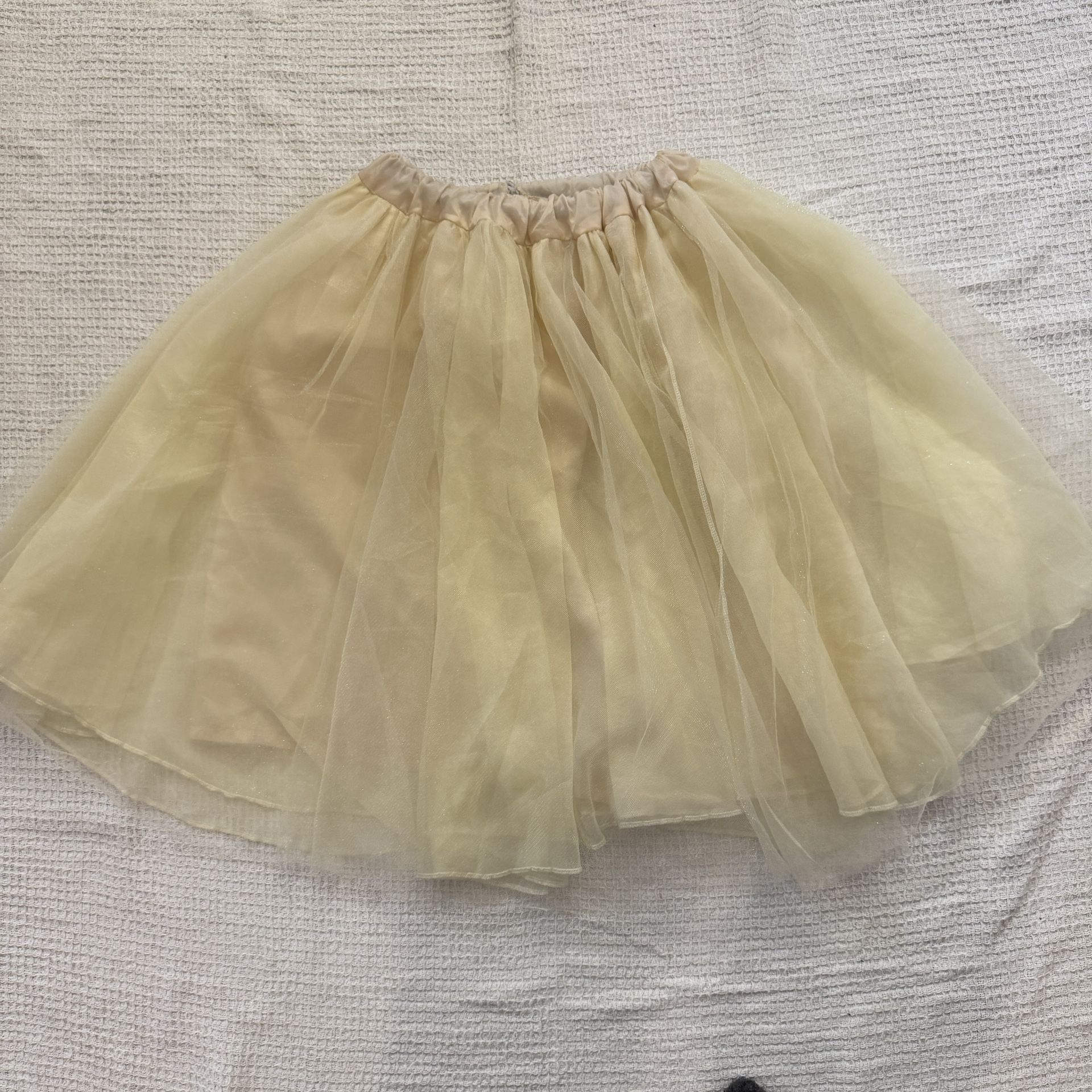 Handmade women’s tulle tutu skirt – champagne cream, lined, elastic waist