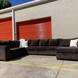 Huge Brown Sectional Couch With Free Delivery!