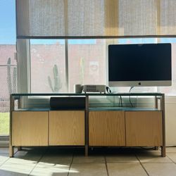 Mid Century Modern Wood Storage Console / Media Cabinet